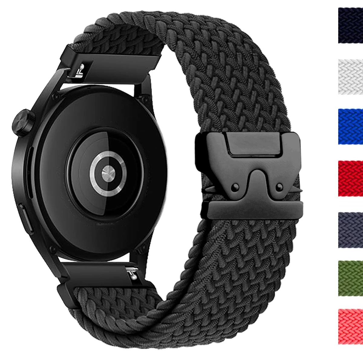 Geflochtenes Solo-Loop-Band für Galaxy Watch 7/FE/6/5/pro/4/Classic-Armband Correa Huawei Watch GT 2 3 Pro 4 20 mm 22 mm Uhrenarmbänder Image