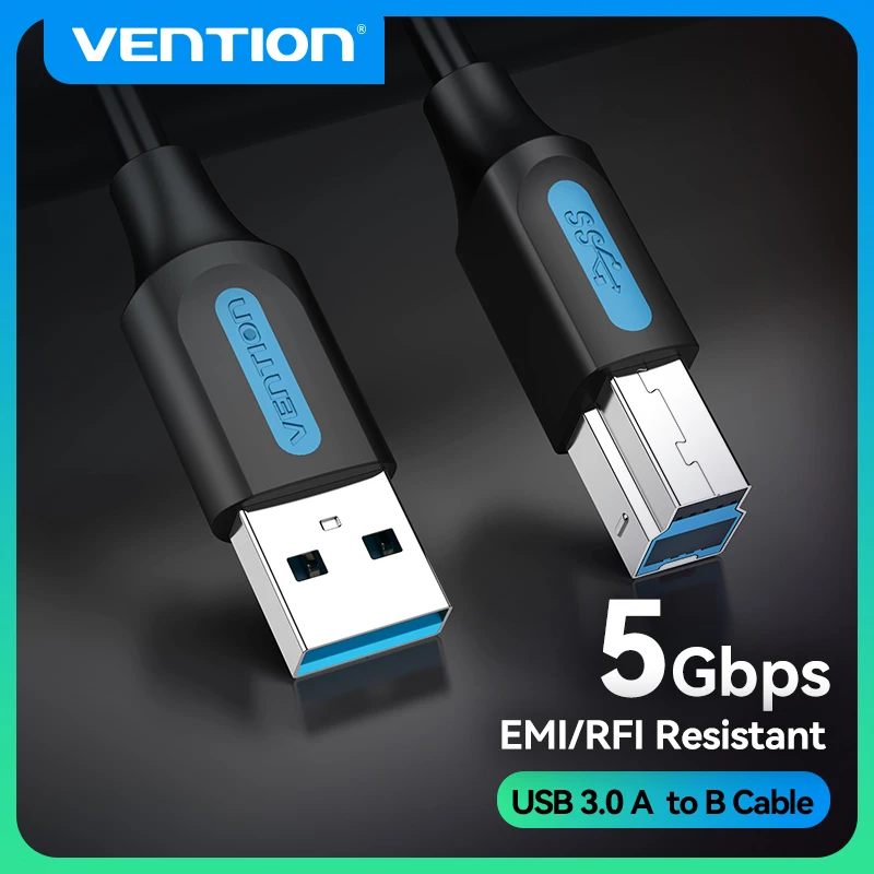 Vention USB-Druckerkabel USB 3.0 Typ A Stecker auf B Stecker Kabel für Canon Epson HP ZJiang Etikettendrucker DAC USB-Drucker 0,5 m-3 m Image