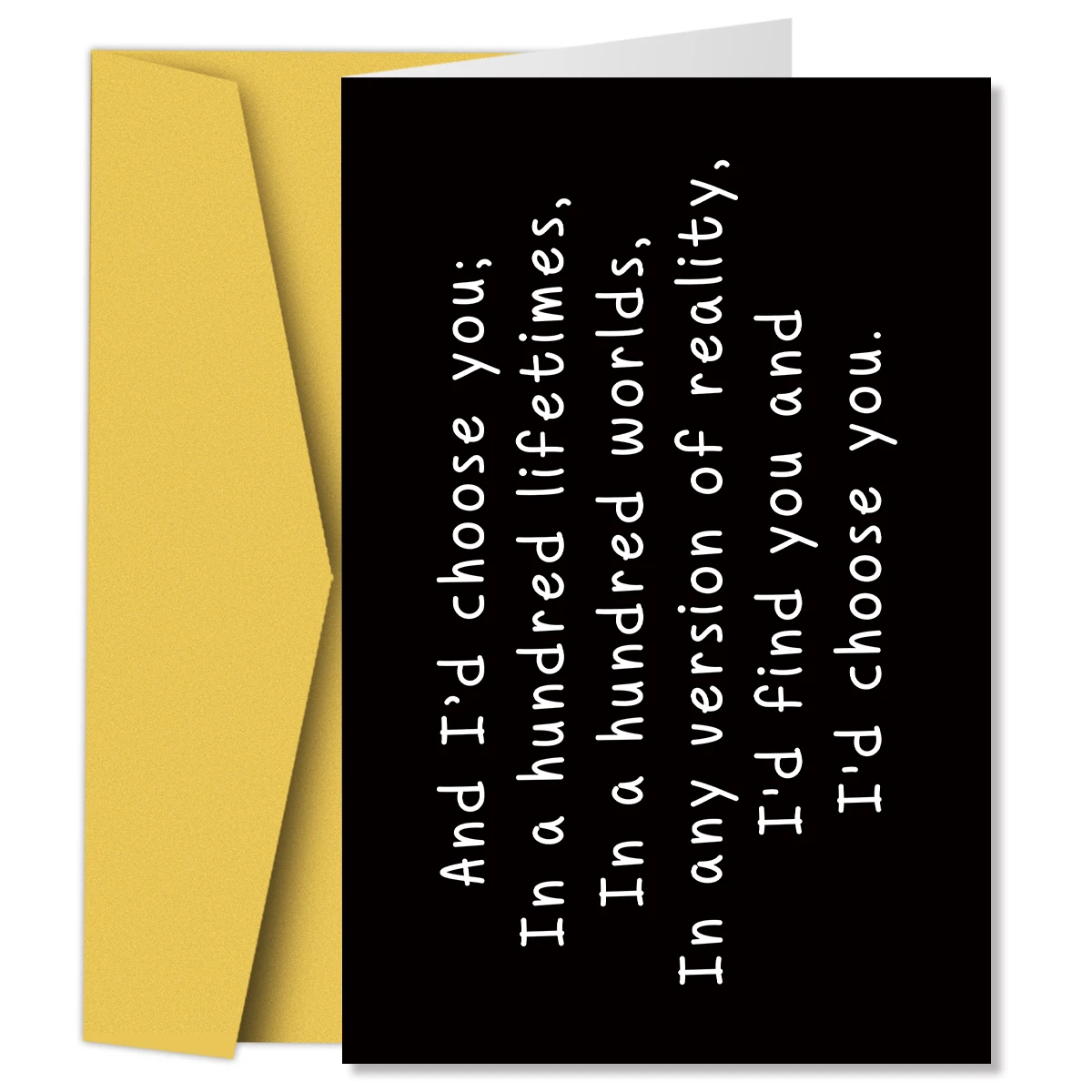 1 Satz Ehe Gelübde inspirierende Karte Ich würde dich in hundert Welten wählen, ich würde dich wählen, romantische Liebe dich Karte, Jubiläums karte Image