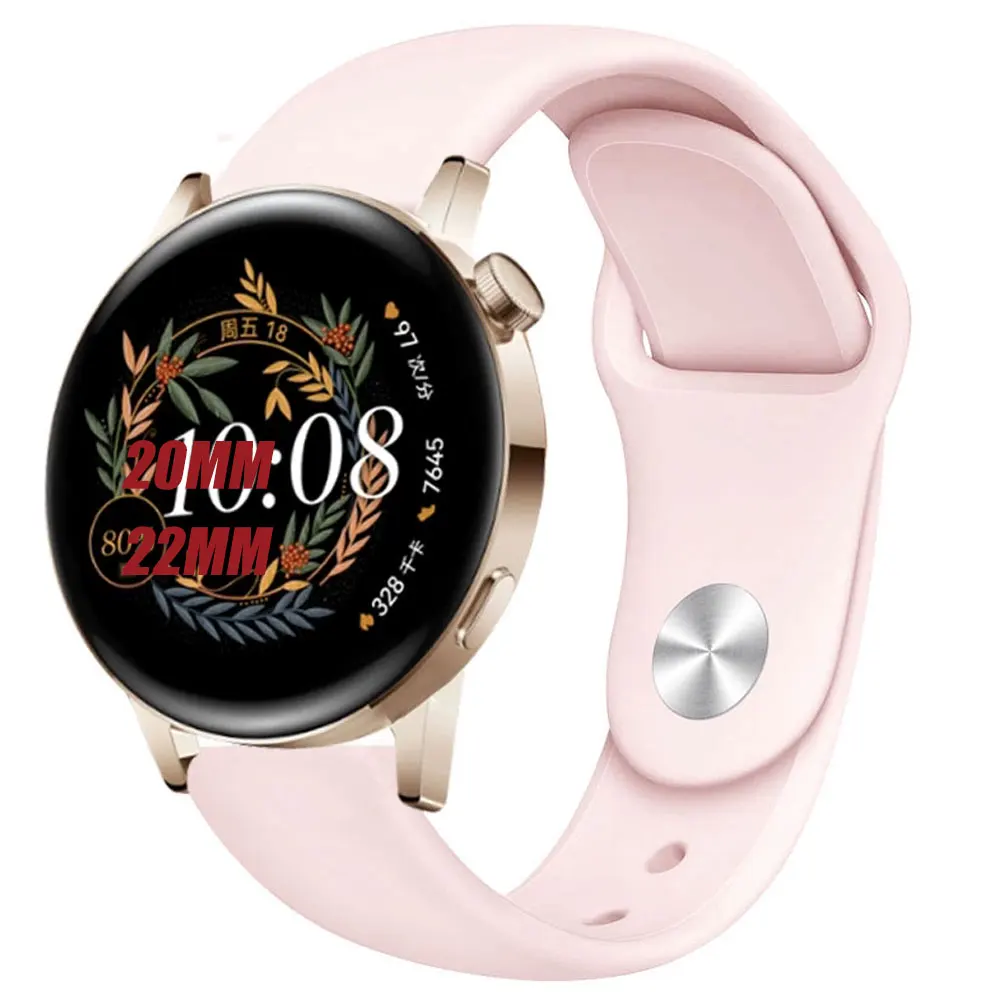 22mm 20mm Armband für Samsung Galaxy Uhr 6/4/Classic/5/5 Pro/Active2/Gear S3 Silikonarmband Huawei Uhr GT 2/2e/3/3 Pro Band Image