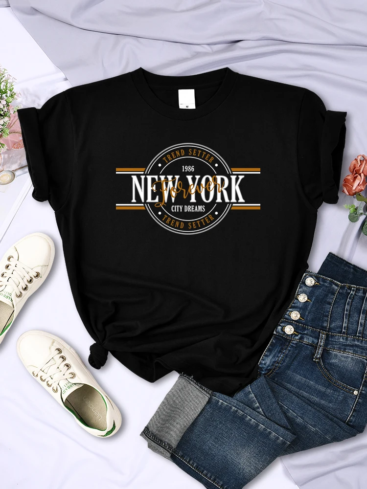Trendsetter 1986 New York City Träume T-Shirts Frauen Straße Schweiß T-Shirt Hip Hop atmungsaktive T-Shirts coole weiche T-Shirts