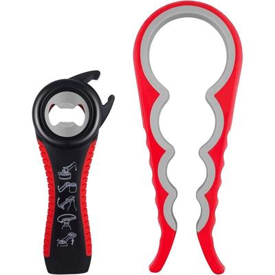 2 Stück Flaschenöffner für Senioren – 5-in-1 Dosenöffner und 4-in-1 Glasöffner,