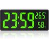 Lablanc - Digitaluhr mit großem Bildschirm, große digitale Wanduhr mit Temperatur und