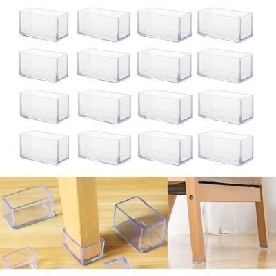 Tigrezy - 16er-Pack rechteckige Silikon-Stuhlbeinschoner, Möbelbeine, bewegliche Tische, Image