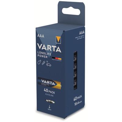 Batterie Alkaline, Micro, aaa, LR03, 1.5V, Longlife Power, 40 Stück - Varta