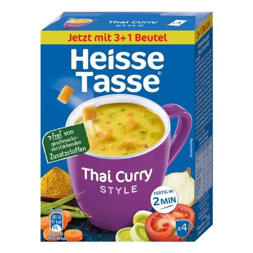 Heisse Tasse Instant-Suppe »Thai Curry Style« - 4 x 19,4 g