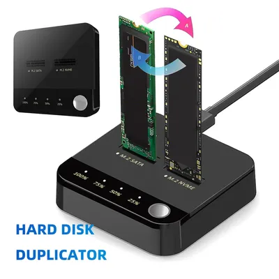 M.2 SATA/NVMe Dual-Bay Hard Drive Docking Station Clone Duplicaotr Offline Clone Hard Disk Copier