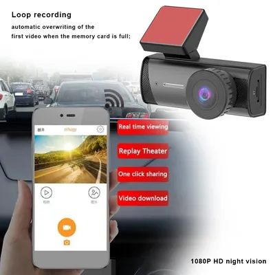 Car Video Recorder HD 1080P Vehicle Driving Recorder Night Vision 120 Degree View Angle Loop