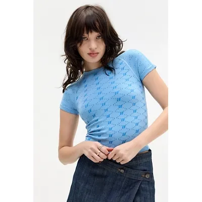 iets frans. Monogram Baby T-Shirt - Blue XL at Urban Outfitters