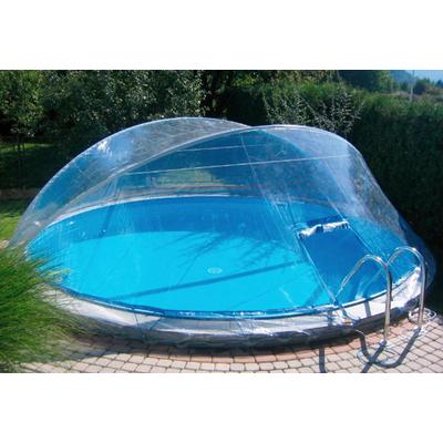 Poolverdeck KWAD "Cabrio Dome für runde Pools mit schmalem Handlauf", transparent, B:550cm H:145cm T:550cm, Polyvinylchlorid (PVC), Verdecke, in verschiedenen Größen Image