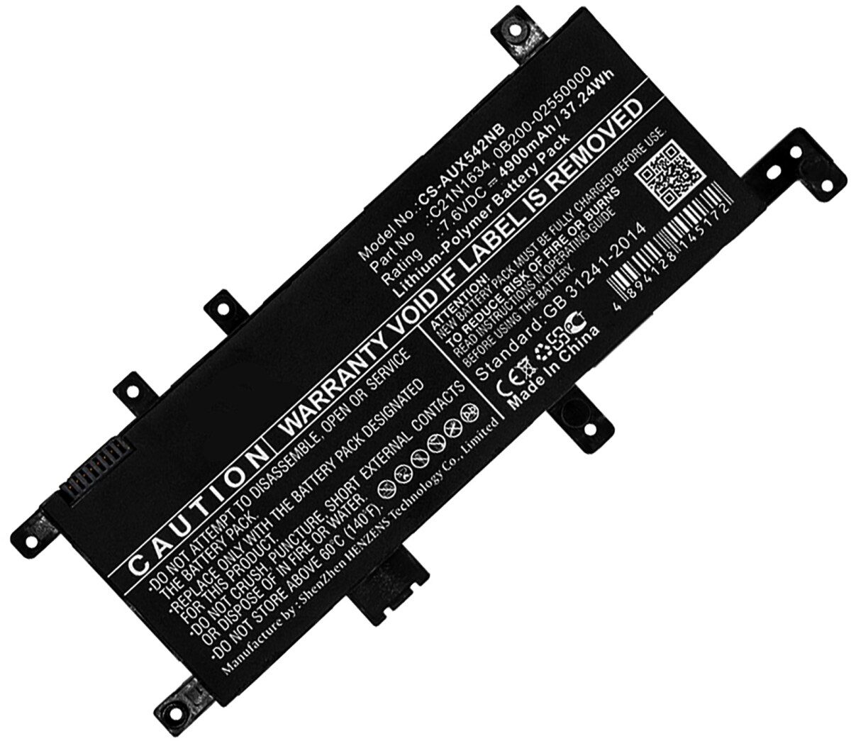 AGI Akku für Asus F542UQ Li-Pol 7,6 Volt 4900 mAh schwarz Image