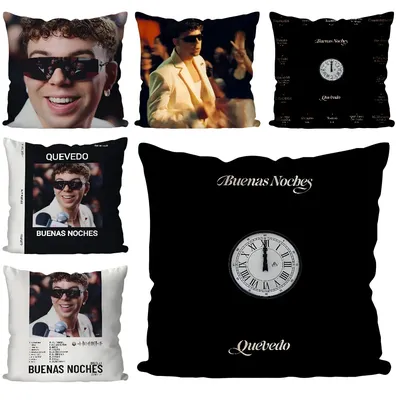 1PC Neue Album Buenas Noches Quevedo Kissen Fall Sofa Dekorative Hause doppelseitige Druck Kurze Plüsch Nette Kissen Abdeckung Image