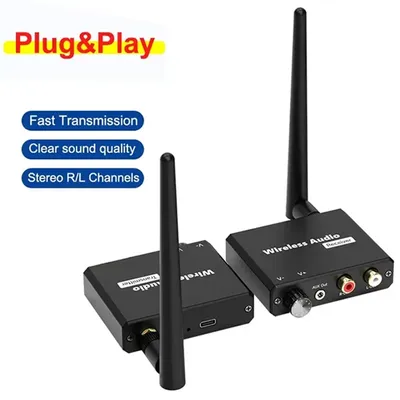 50M 2,4G Wireless Sender Empfänger Digital zu Audio Analog Konverter mit 3,5 MM RCA Jack Für Verstärker Lautsprecher TV box DVD PC