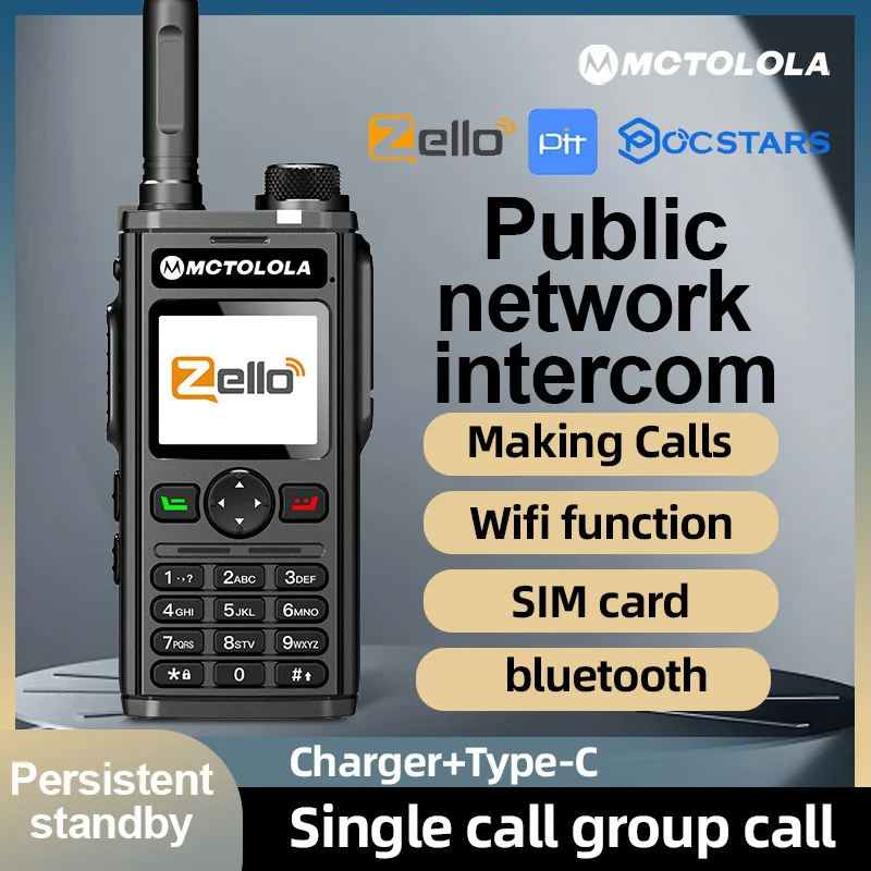 MOTOLOLA 4G/5G Radio di rete Android Bluetooth Telefono PTT Wifi GPS Global POC Walkie Talkie Compatibile con Zello o Real ptt