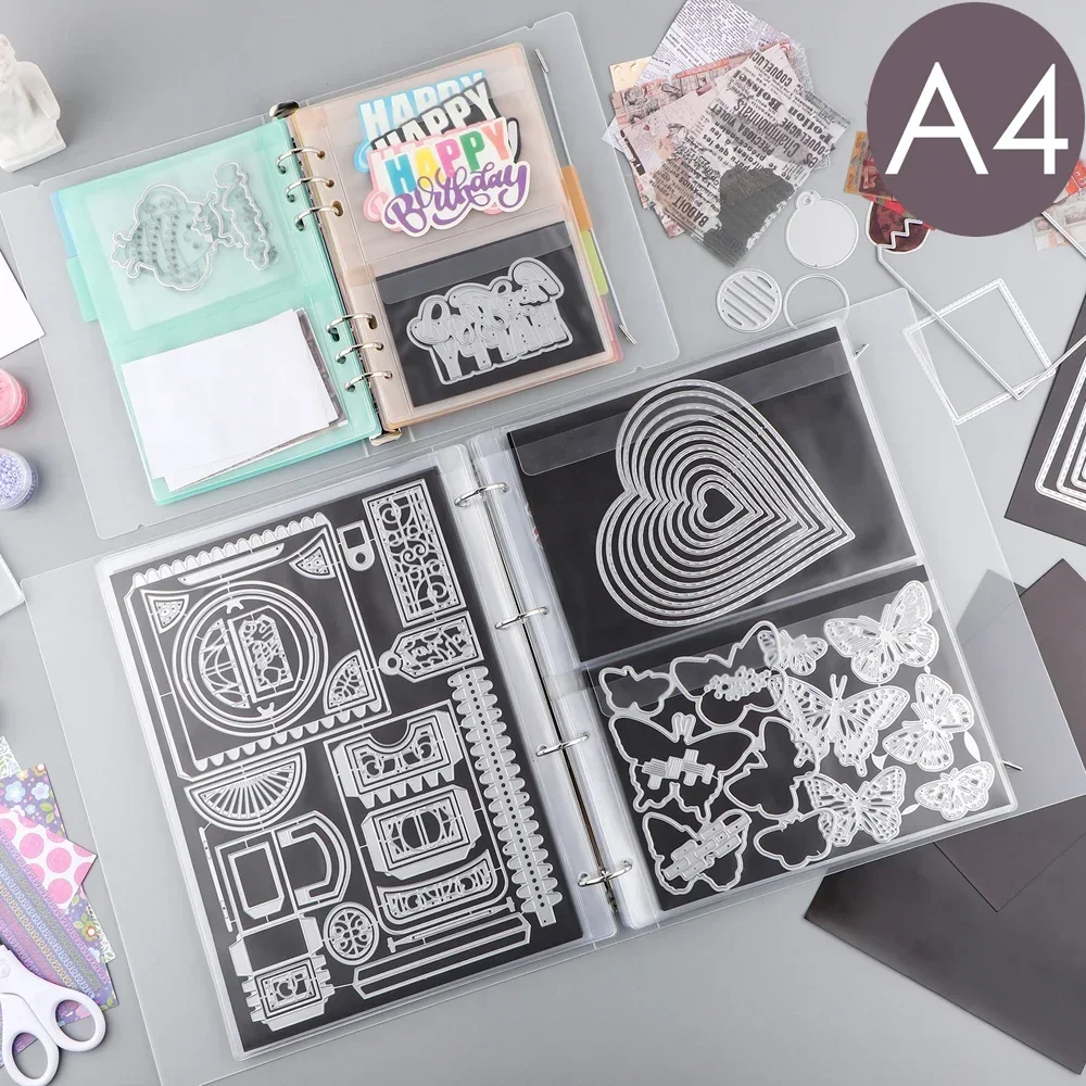 A4-Aufbewahrungsbuchbinder, 0,3 mm, magnetische Blätter, Mehrzweck-Umschlag-Aufbewahrungstaschen für Stanzordner, Bastel- und Organisationstaschen Image