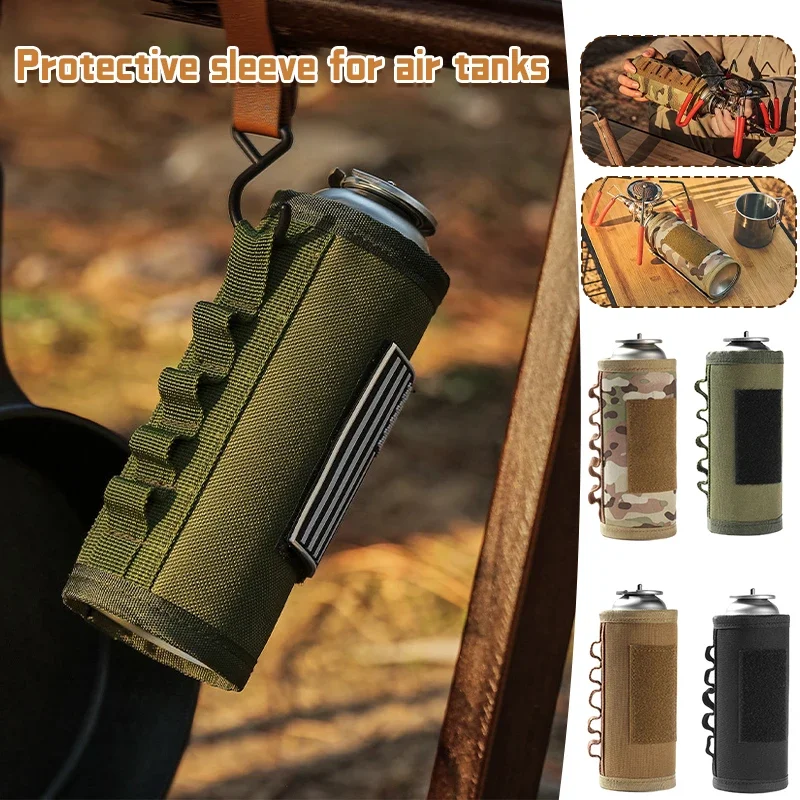 Camping Gas Kann Schutzhülle Taktische Kraftstoff Zylinder Hülse Outdoor Gas Tank Kanister Lagerung Tasche Fall für Outdoor BBQ Image