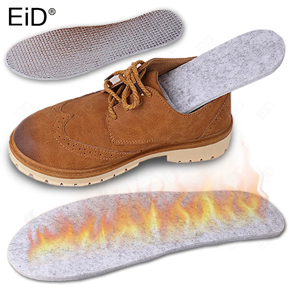 EiD Winter-Einlegesohlen aus Zinnfolie, warme Einlegesohlen für Schuhe, Herren und Damen, weiche Schuhe, atmungsaktive, hautfreundliche Baumwolle, warm halten, Thermo-Einlegesohle Image