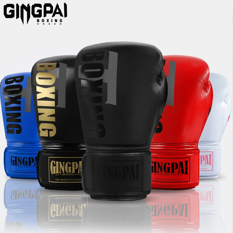 GINGPAI Boxhandschuhe Kinder Erwachsene Boxhandschuhe Kampf Herren Set Männliche Kinder Muay Thai Kampftraining Sandsackhandschuhe Image