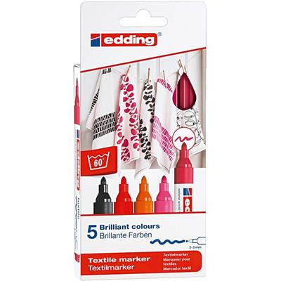 Edding - Textilmarker warm colour 5er p