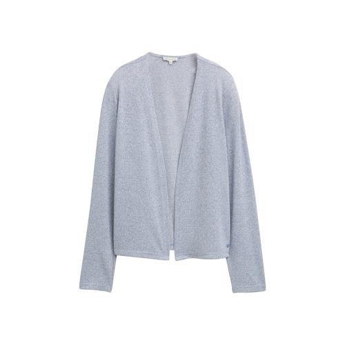 TOM TAILOR Damen Basic Cardigan, blau, Meliert, Gr. XS