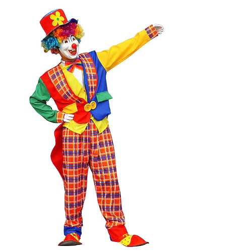 Karneval 2026 Karnevalskostüm Joker Clown Karneval Outfits Kostüm Zirkus Cosplay Erwachsene Herren Damen Halloween Karneval Party Leistung Einfaches Karnevalskostüm Verkleiden Image