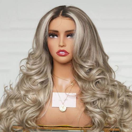 Remy Human Hair 5x5 Closure 13x4 Lace Front Wig Layered Haircut Brazilian Hair Wavy Multi-color Wig 130% 150% Density Natural Hairline 100% Virgin Glueless Pre-Plucked For Women Long Human Hair Lace
