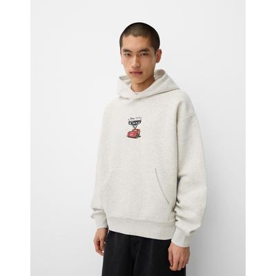 Bershka Cars Boxy Fit Hooded Sweatshirt Men L Grey