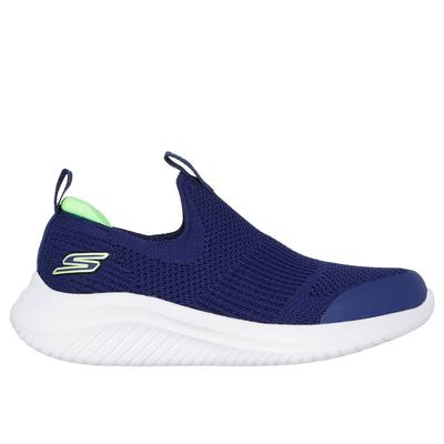 Skechers Boy's Ultra Flex 3.0 - Trovlox Sneaker | Size 2.0 | Navy Blue | Textile/Synthetic | Machine Washable