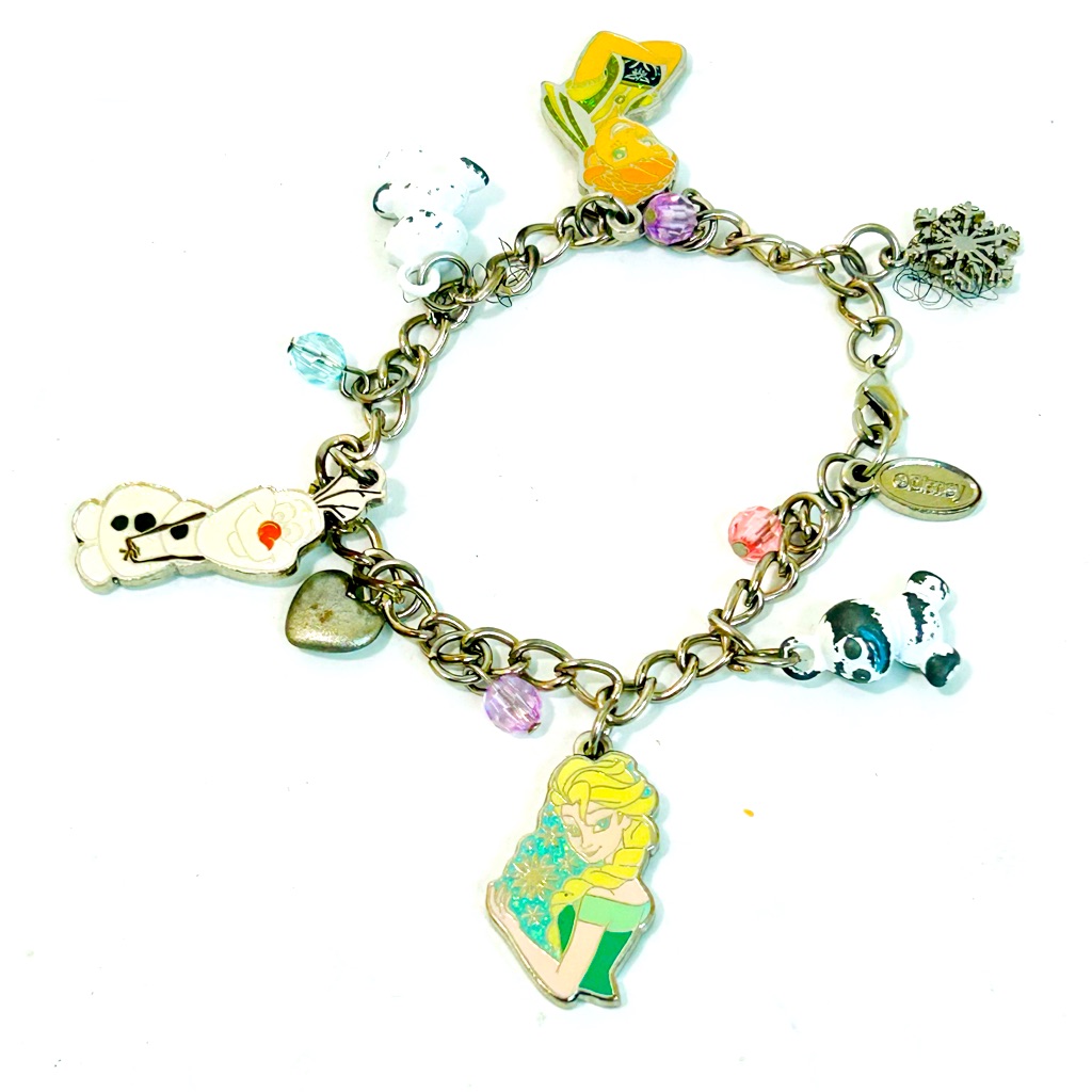 Disney Accessories | Disney Frozen Silver Tone Charm Bracelet W/Anna, Elsa, Olaf & Snowgies Charms | Color: Silver | Size: Osg