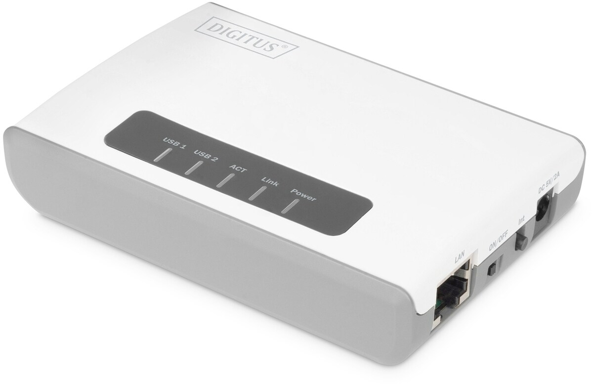Digitus 2-Port USB 2.0 Wireless Multifunction Network Server Image