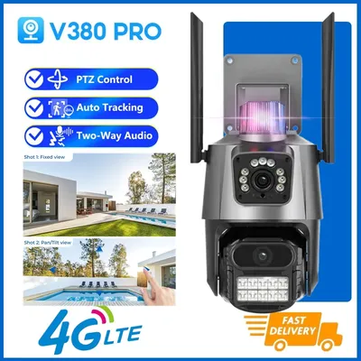 4G Kamera Outdoor Auto Tracking Dual Screen 4K 8MP PTZ CCTV Sicherheit IP Kamera 10X Digital Zoom alarm 4MP Sicherheit IP Kamera