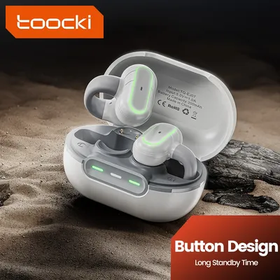 Toocki TWS Clip-On-Ohrhörer, echte kabellose Bluetooth 5.3-Kopfhörer, HiFi-Stereo-Sport-Kopfhörer Image
