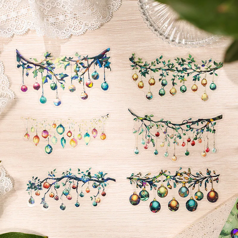 Journamm 12 teile/paket PET Ästhetik Laterne Aufkleber Shell Licht DIY Scrapbooking Collage Schreibwaren Dekor Junk Journal Aufkleber Image