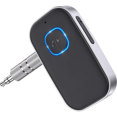 Aougo - Bluetooth 5.0-Autoempfänger, Auto-Bluetooth-Adapter, 3,5-mm-AUX-Buchse mit kabelloser Image