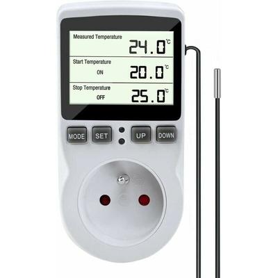 Thermostat-Steckdose, Temperaturregler, Heiz-Kühl-Thermostat, digitaler Thermostatregler mit Sonde,