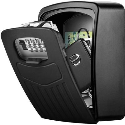Cyslmuk - Schwarzer Sicherheitsschlüsselkasten, Schlüsselsafe mit 4-stelligem Code, wandmontierter