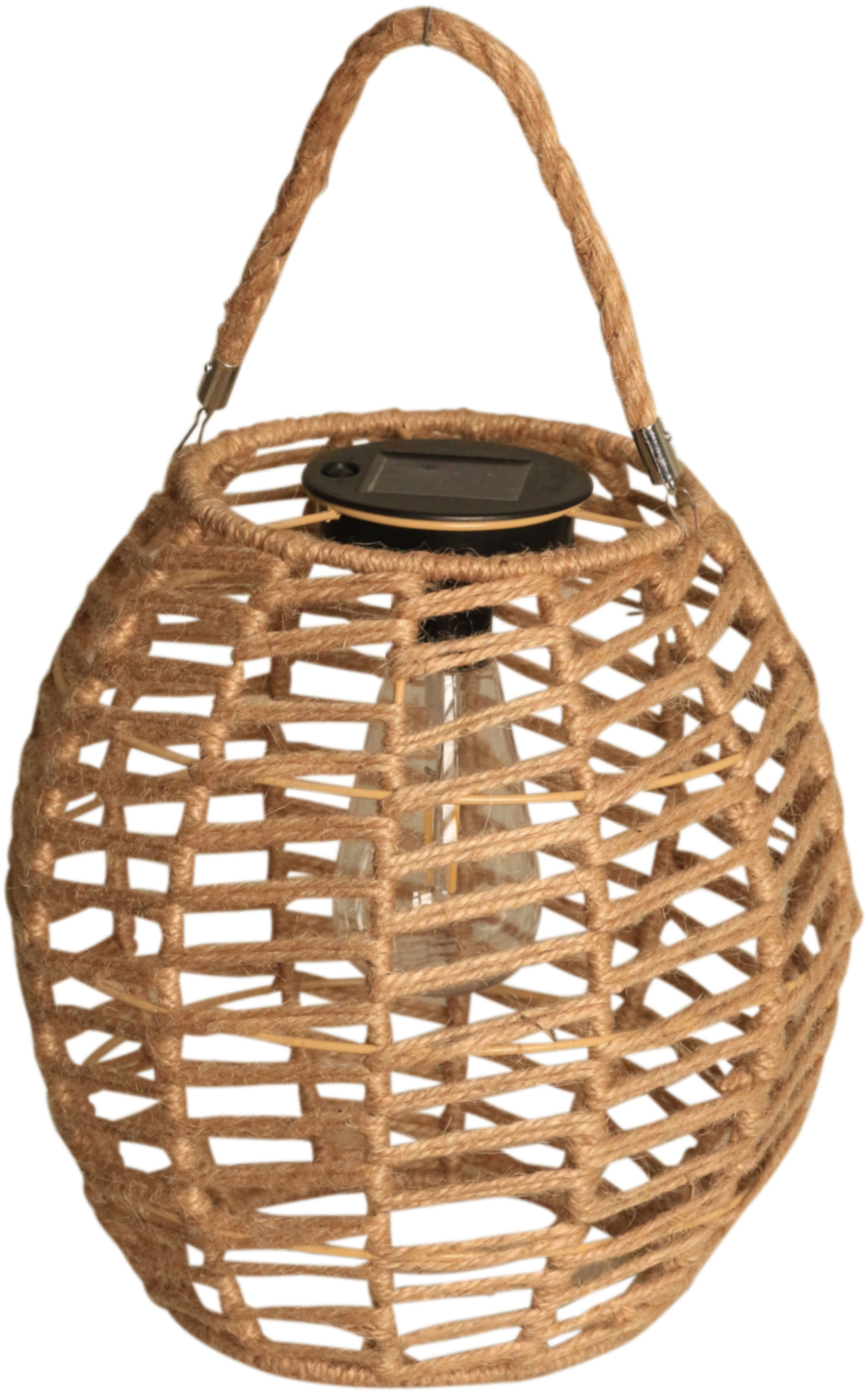 Außen-Tischleuchte LUXFORM "Solar-Tischlampe - Tortoli - LED - 15 Lumen", beige (natural rope), 1 Stk., Leuchten, Solarbetrieben Image