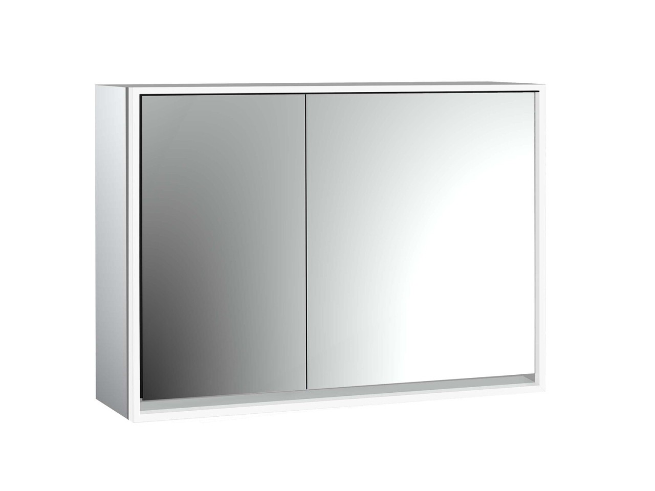 emco LED-Lichtspiegelschrank Loft Aufputz, 1000 mm, breite Tür rechts Rückwand weiß, 979806114 979806114 Image