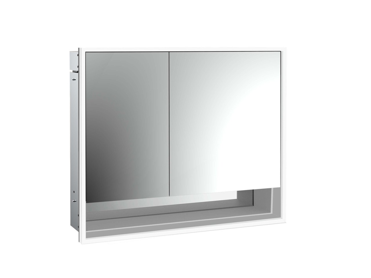 emco LED-Lichtspiegelschrank Loft mit Unterfach Unterputz, 800 mm, breite Tür rechts Rückwand weiß, 979806209 Image