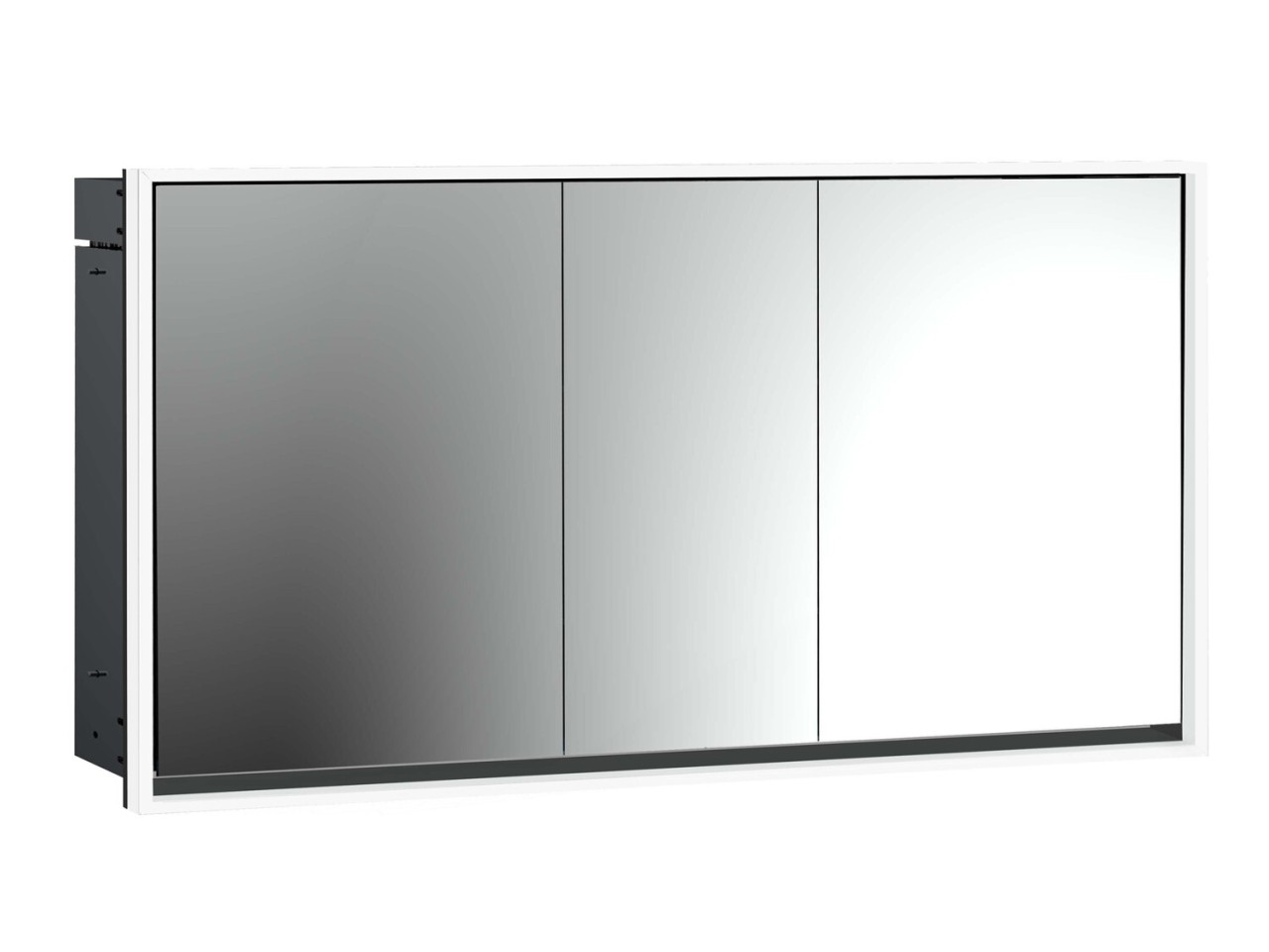 emco LED-Lichtspiegelschrank Loft Unterputz, 1600 mm, 3-türig schwarz, 979813323 979813323 Image