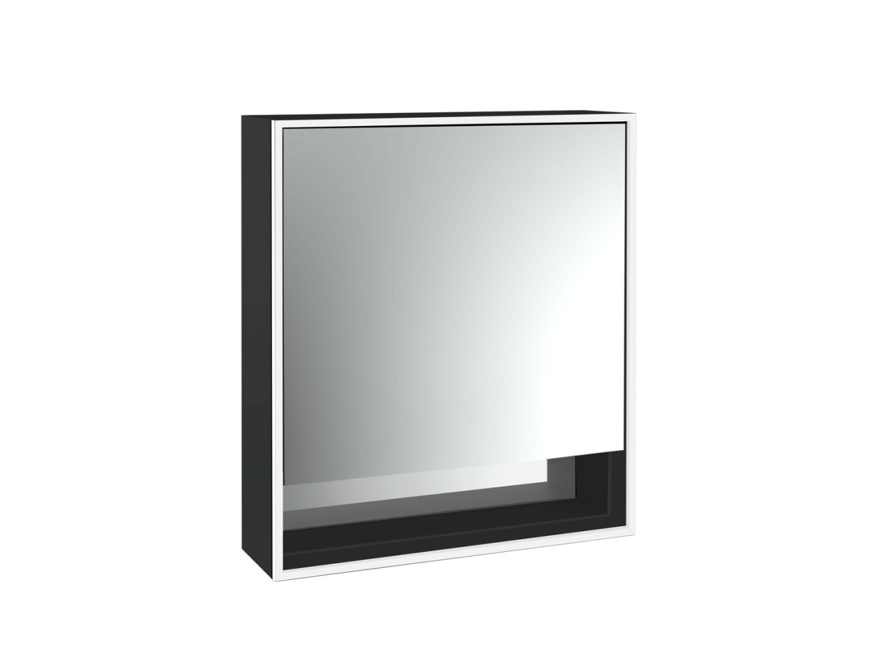 emco LED-Lichtspiegelschrank Loft mit Unterfach Aufputz, 600 mm, Anschlag rechts schwarz, 979813502 979813502 Image