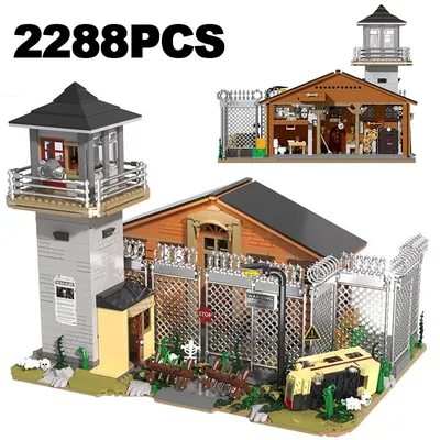 2288PCS The Walking Dead Apokalyptische Gefängnis Bausteine Wachturm Zelle Montieren Architektur Ziegel Spielzeug Kind Erwachsene Für Geschenke Image