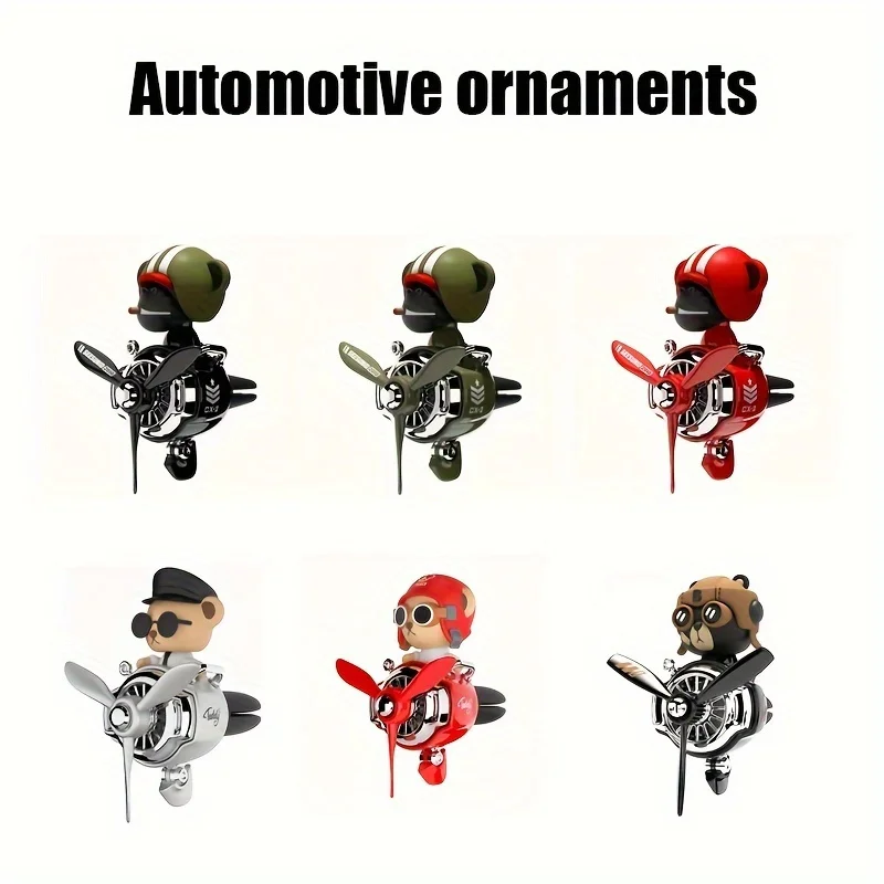 Flugzeugförmiger Auto-Lufterfrischer – aromatischer Diffusor mit Lüftungsclip und dekorativem Innenzubehör Image