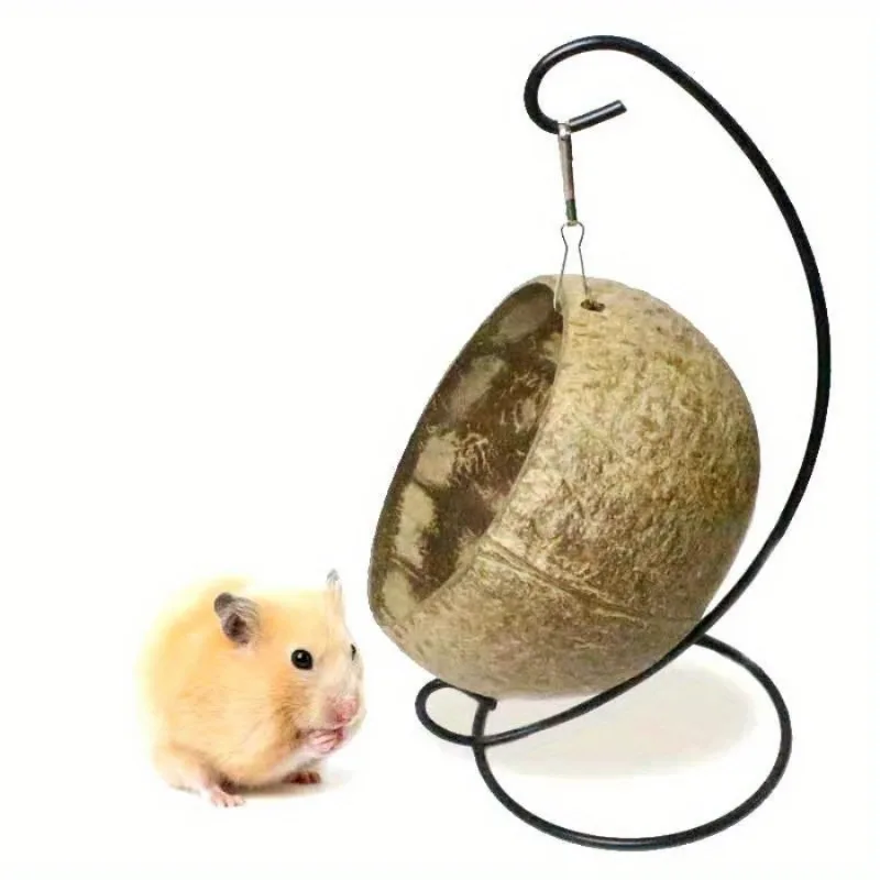 1pc Hamster Spielzeug Meers chweinchen goldene Seide Bär hängen Nest Baumwolle Nest Schlafzimmer Kokos Nest Schaukel Shaker Spielzeug warmes Nest Image