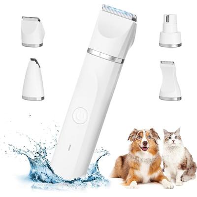 Aougo - Professionelle 4-in-1-Hundeschermaschine: Leise Hundeschermaschine, IPX7-wasserdichte,