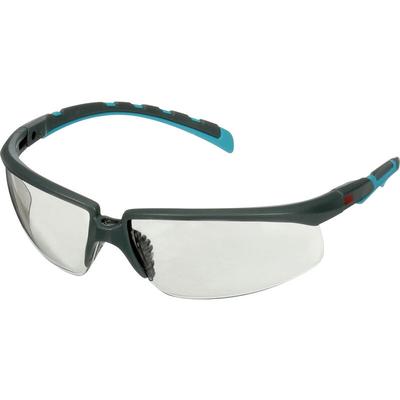 3M S2007SGAF-BGR Schutzbrille mit Antibeschlag-Schutz, winkelverstellbar Türkis, Grau EN 166 DIN 16