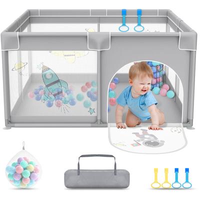 Aufun - Baby Laufgitter Laufstall Absperrgitter 127x127cm Aktivitätszentrum mit Rutschfester Basis,