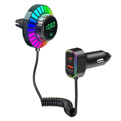 Fast Charging Car Charger Bluetooth MP3 Player Lossless Music Voltage Display Voice Control Dazzling Light Effect