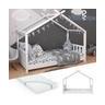 Vitalispa Lit Pour Enfant , Lit Cabane Design 80 X 160, Barrière, Enfants, Bois, Cabane, Lit Cabane