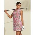 Per donna vestito da golf Rosa baby azzurro cielo Bianco Senza maniche Protezione solare Completo da tennis Floreale Motivo cashemire Abbigliamento da golf da donna Abbigliamento Abiti Abbigliamento